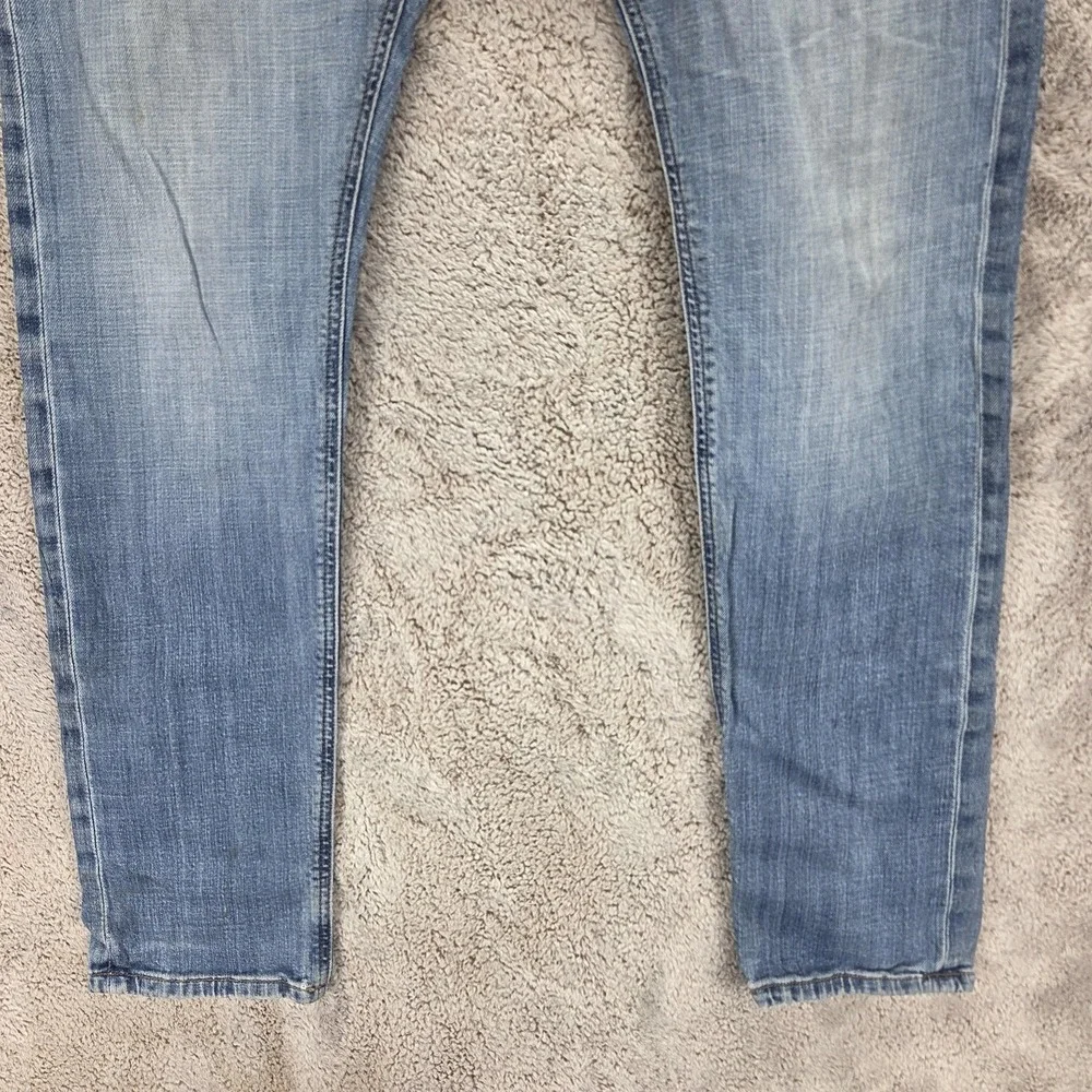 Diesel Jeans Mens 33x32 Blue D-Luster Slim Button Fly Stretch Light Wash OIHAR